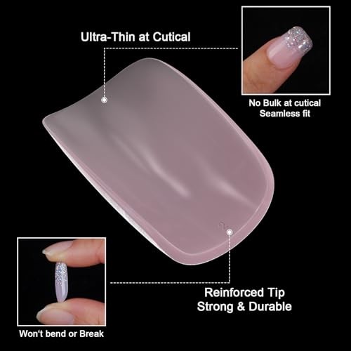16 Sizes Shining Design Short Square Press on Nails – Soft Gel Fake Nails