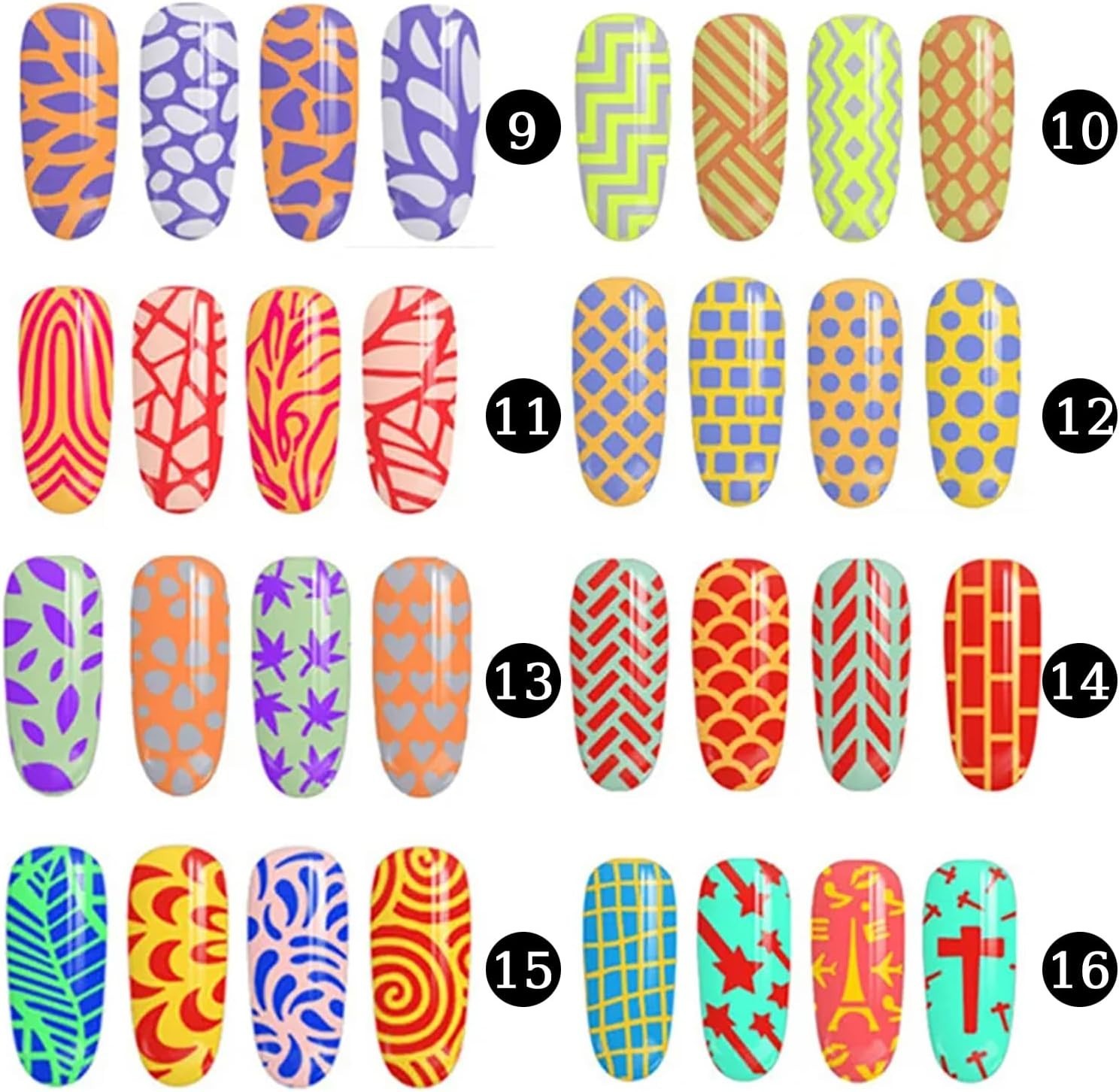 288 Designs Nail Art Stencils & Stickers Set – 24 Sheets for DIY Manicure