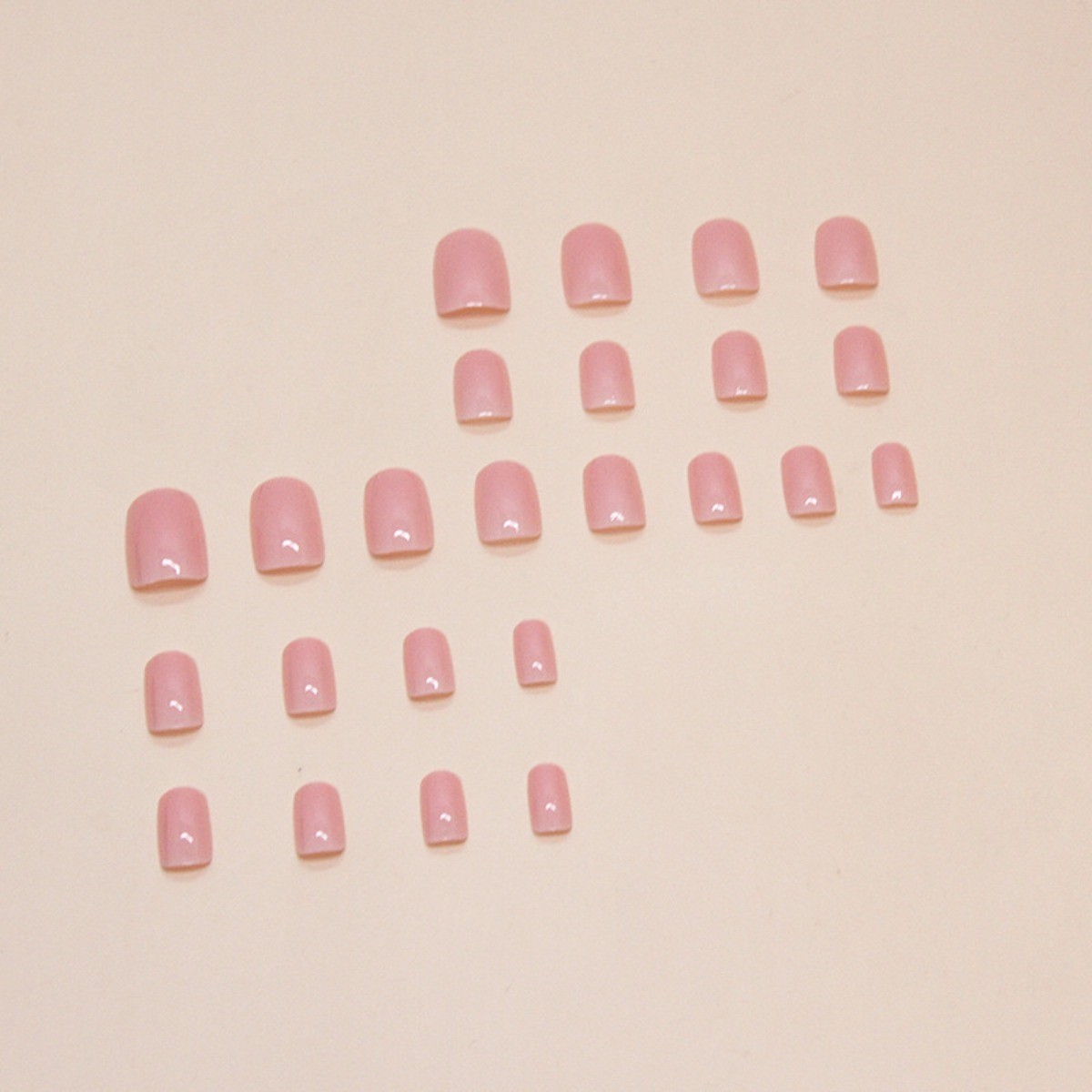 48pcs Short Oval Press on Nails, Bean Paste Nude Solid Gentle Gloss Nails