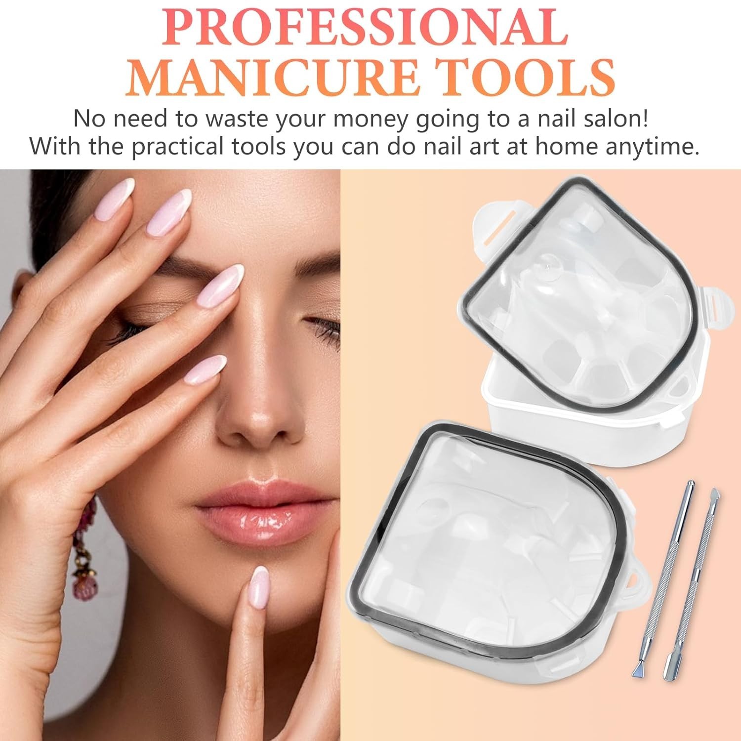 Nail Soaking Bowl, 2 PCS Soak Off Gel Polish Remover Manicure Bowl, Acetone N…
