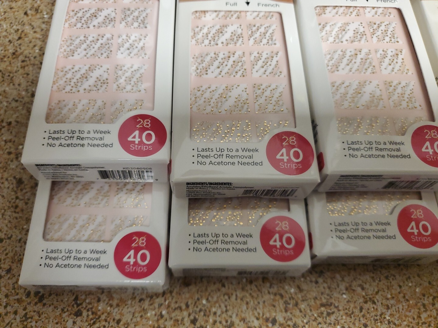 KISS NAIL DRESS Ultimate Nail Fashion 40 Strips each pack . 10 boxes different