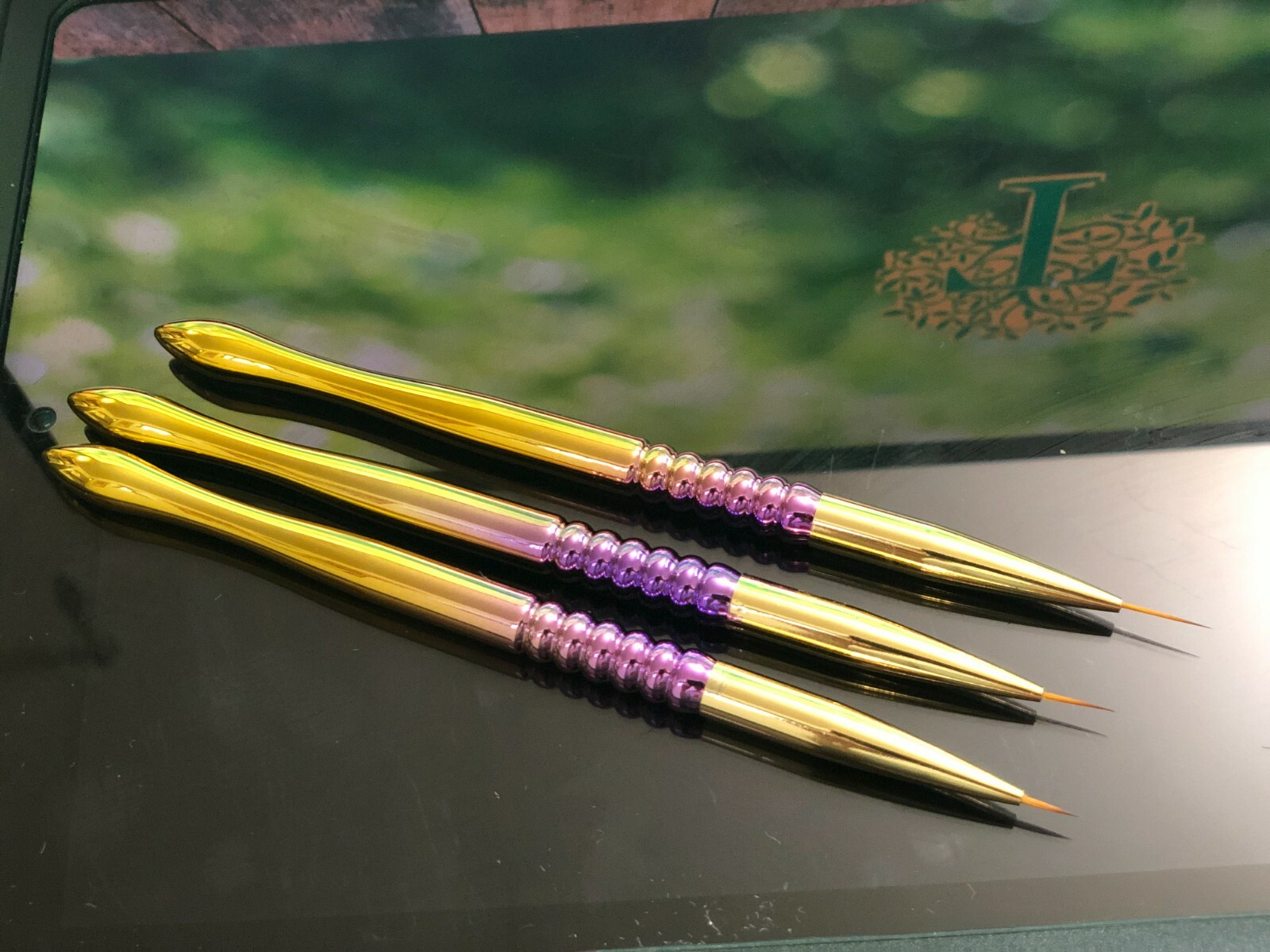 3pcs/set Liner Gel Brush Nail Art Tools Metal Handle – Set/Kit