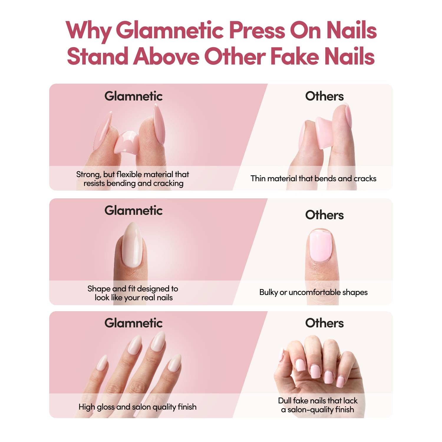 Glamnetic Short Almond Press-On Nails – Sunset Tide