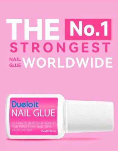 Super Strong Nail Glue for Press on Nails, Nail Tips & Acrylic Nails Bond Brush