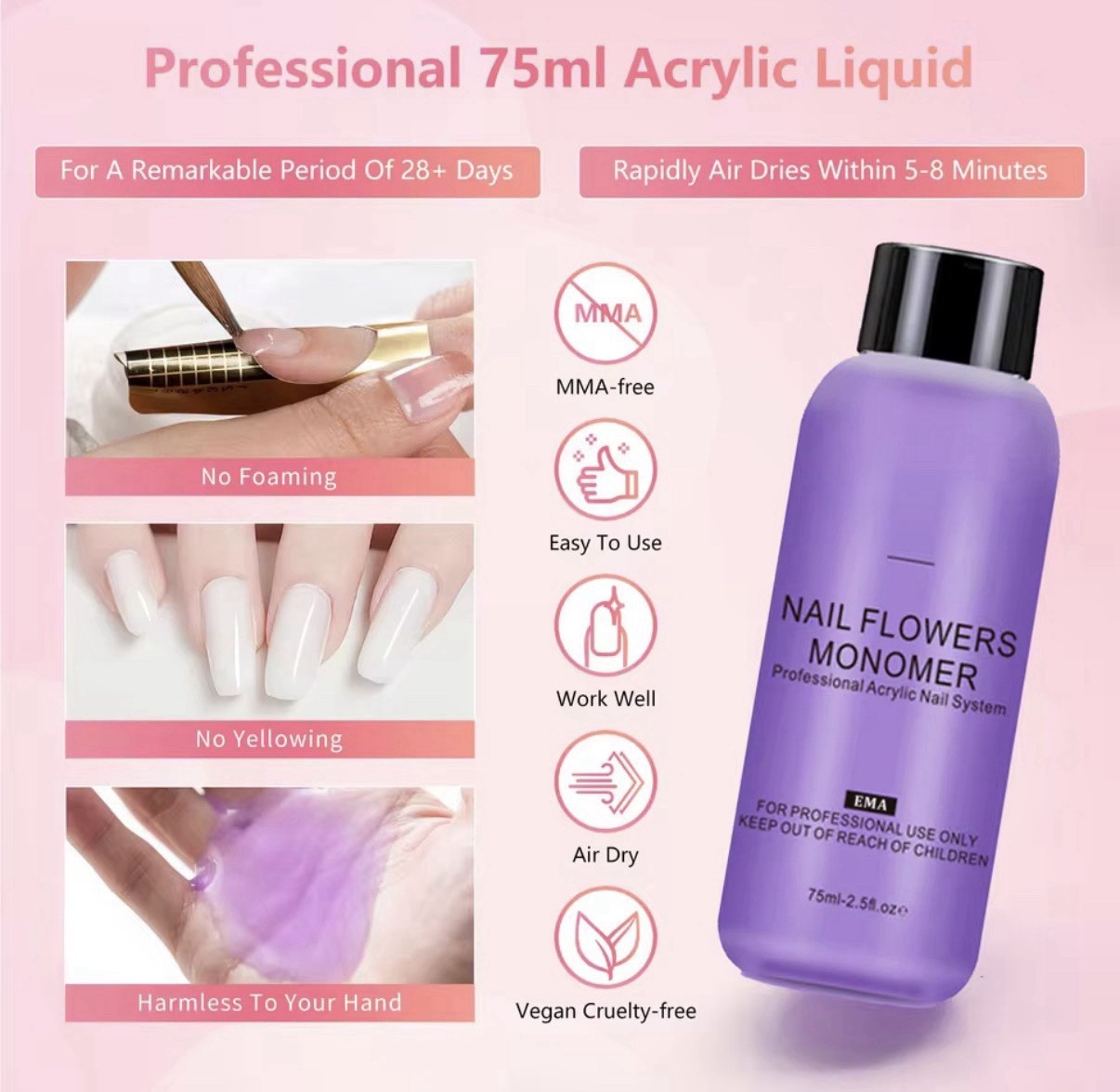 All-In-1 Acrylic Nail Kit Acrylic Nail Set Professional Colored Acrylic Nail