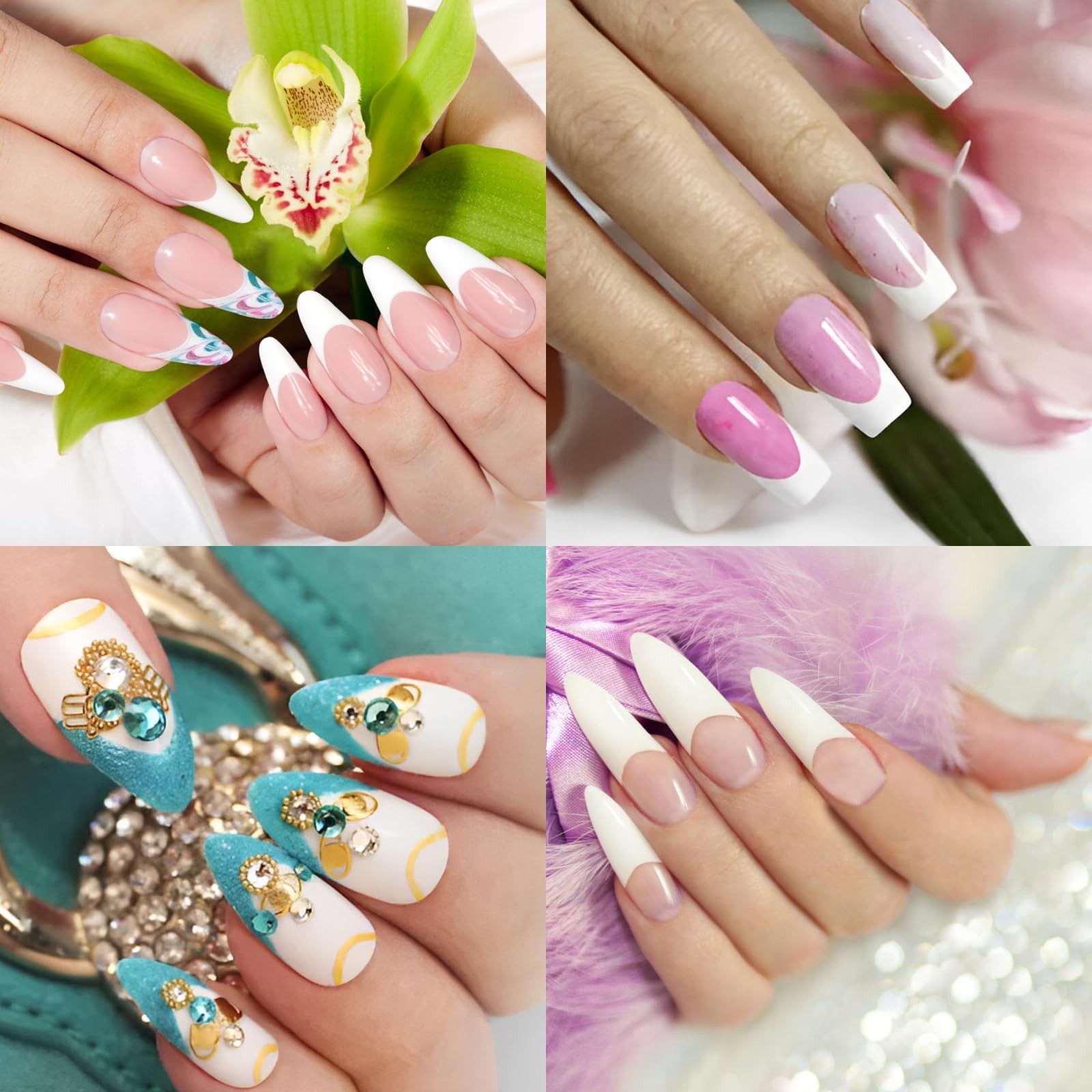 Vnjaoi 60 PCS Silicone French Manicure Stickers for Nail Mold,Dual Nail Forms…