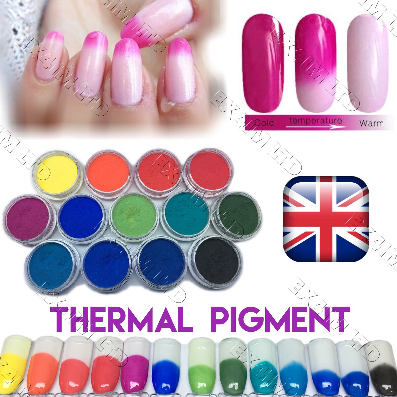 Thermochromic Pigment Thermal Colours Change Temperature Nails Powder 31 degree