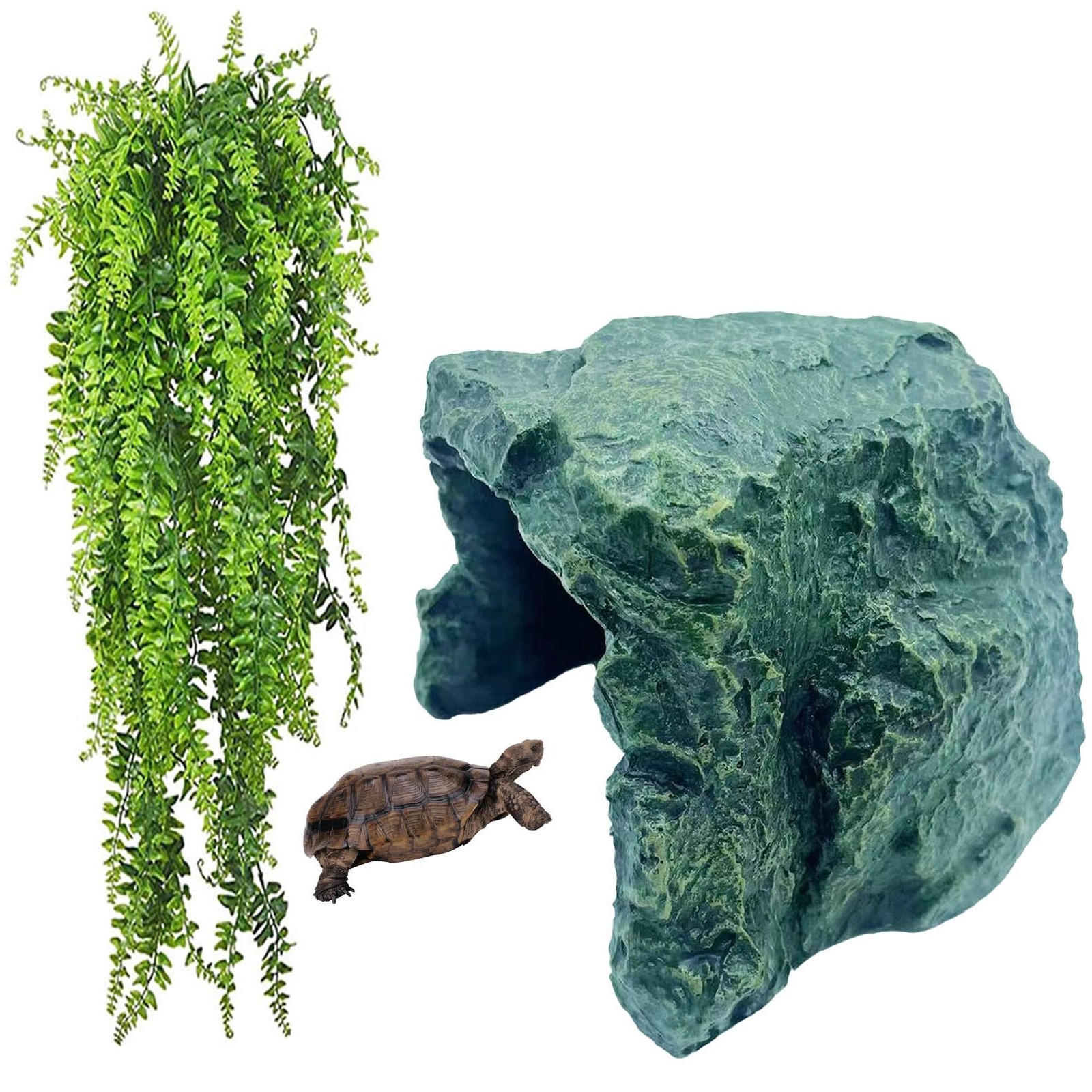 kathson Reptile Rock Hideout Cave,Tortoise Hide Caves,Resin Hides Shelter,Rep…
