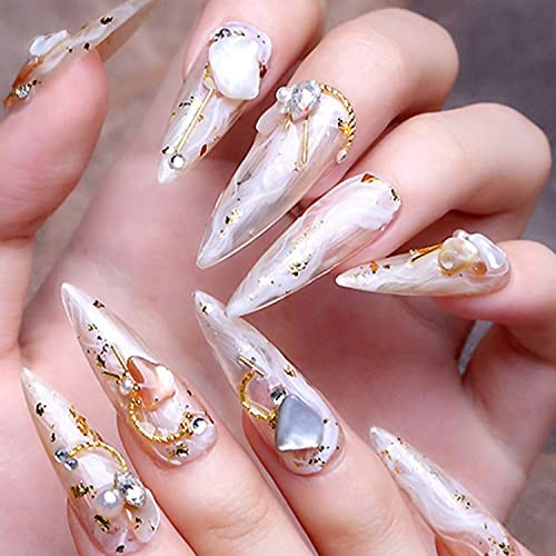 Gold Metal Nail Studs, 3D Mix Gold Geometry Nail Art Glitter Flakes