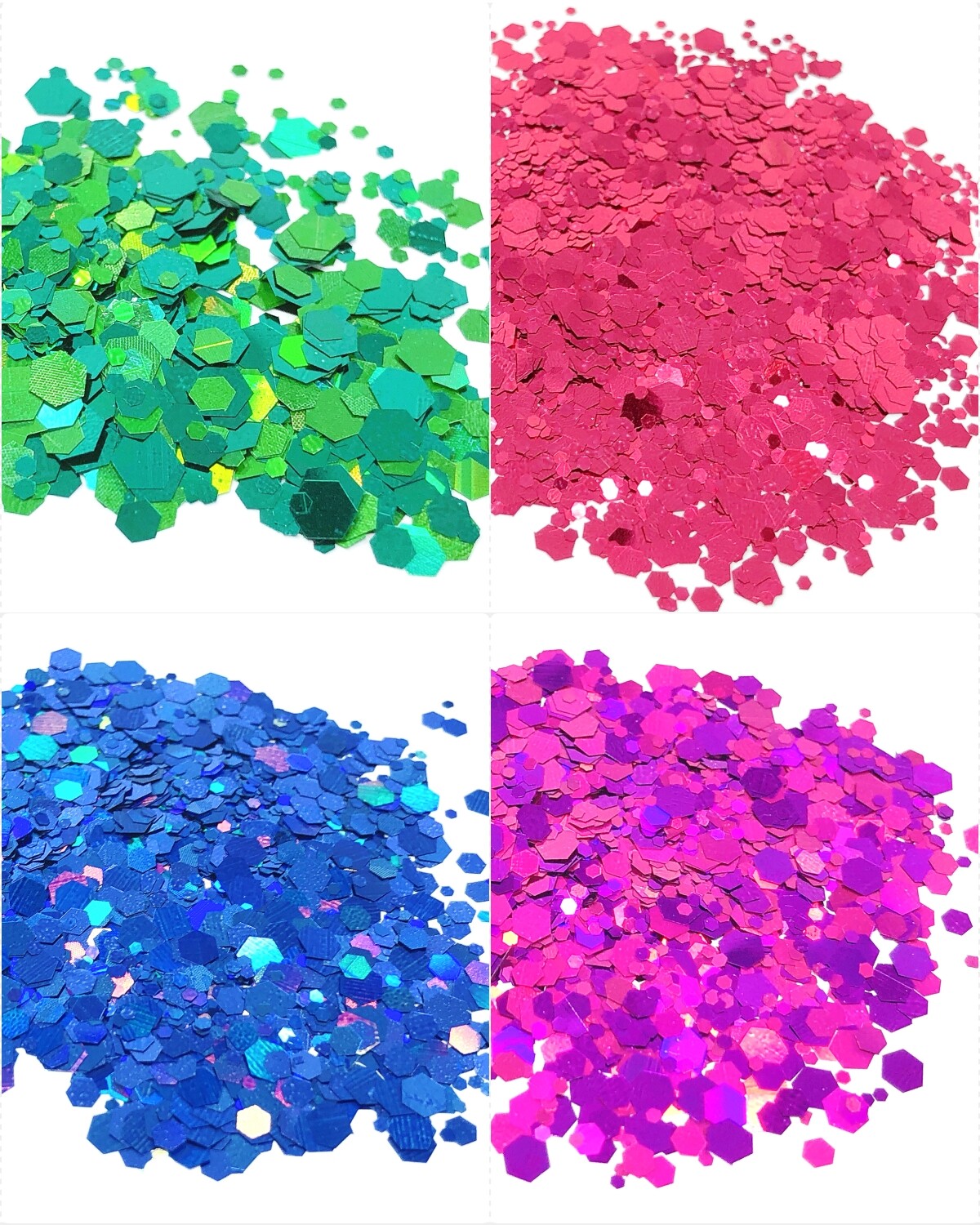 Chunky Sparkling Glitter for Hair Face Makeup Nails (8 Colors), Rainbow Star