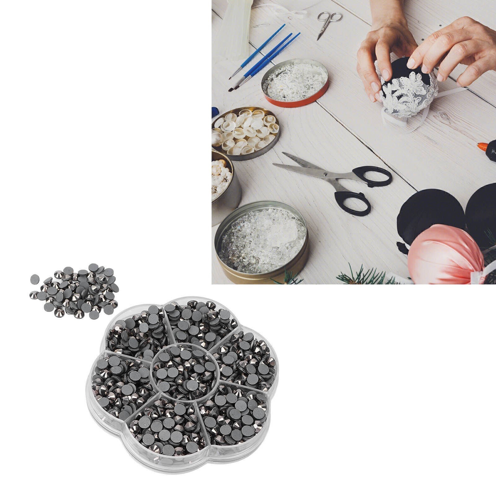 1000Pcs Rhinestones Shiny Transparent Decorative Nail Art Supplies for Girls