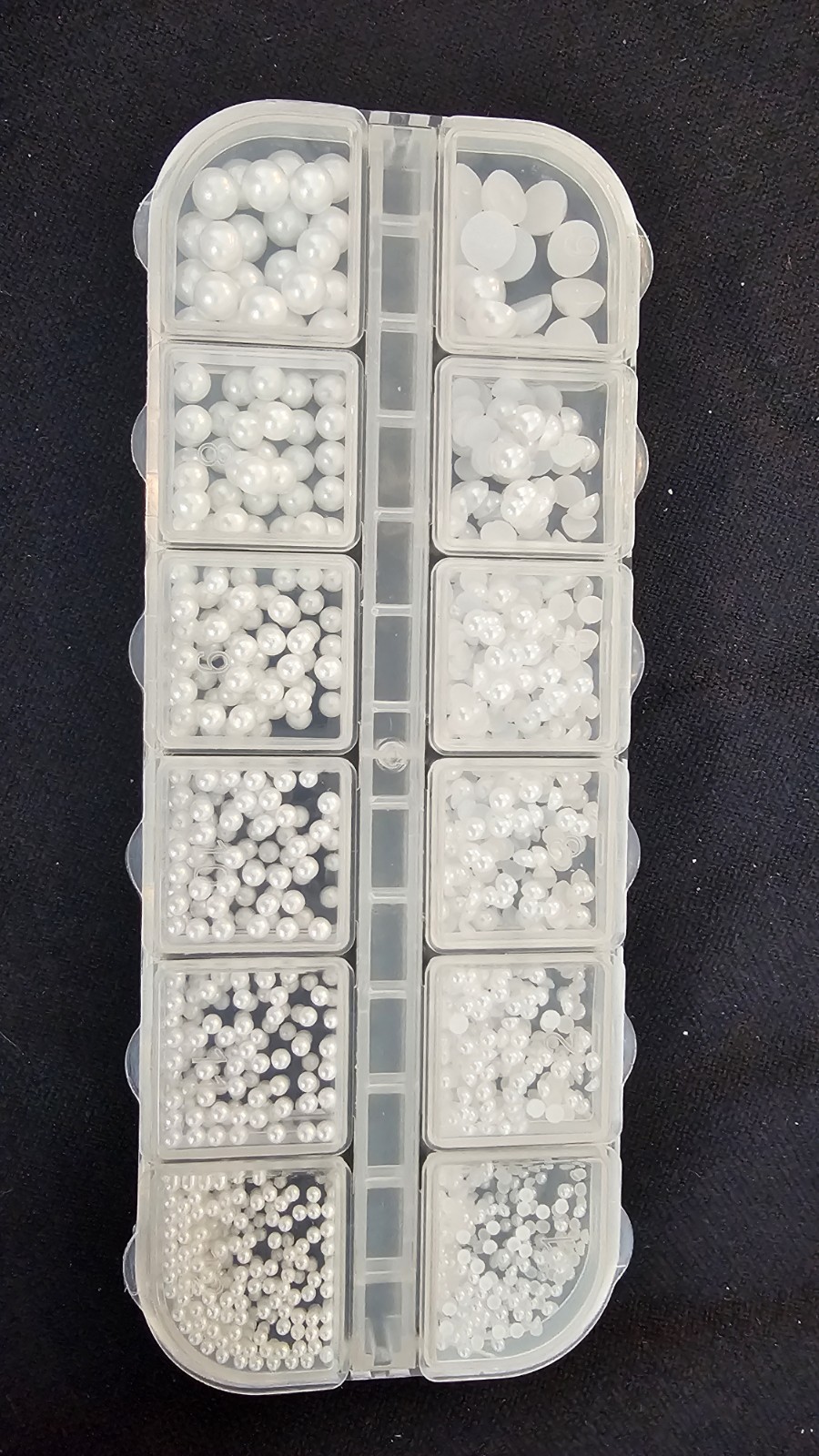12 Grids Of Multi Size White Pearls For Nail Art BRAND NEW $2