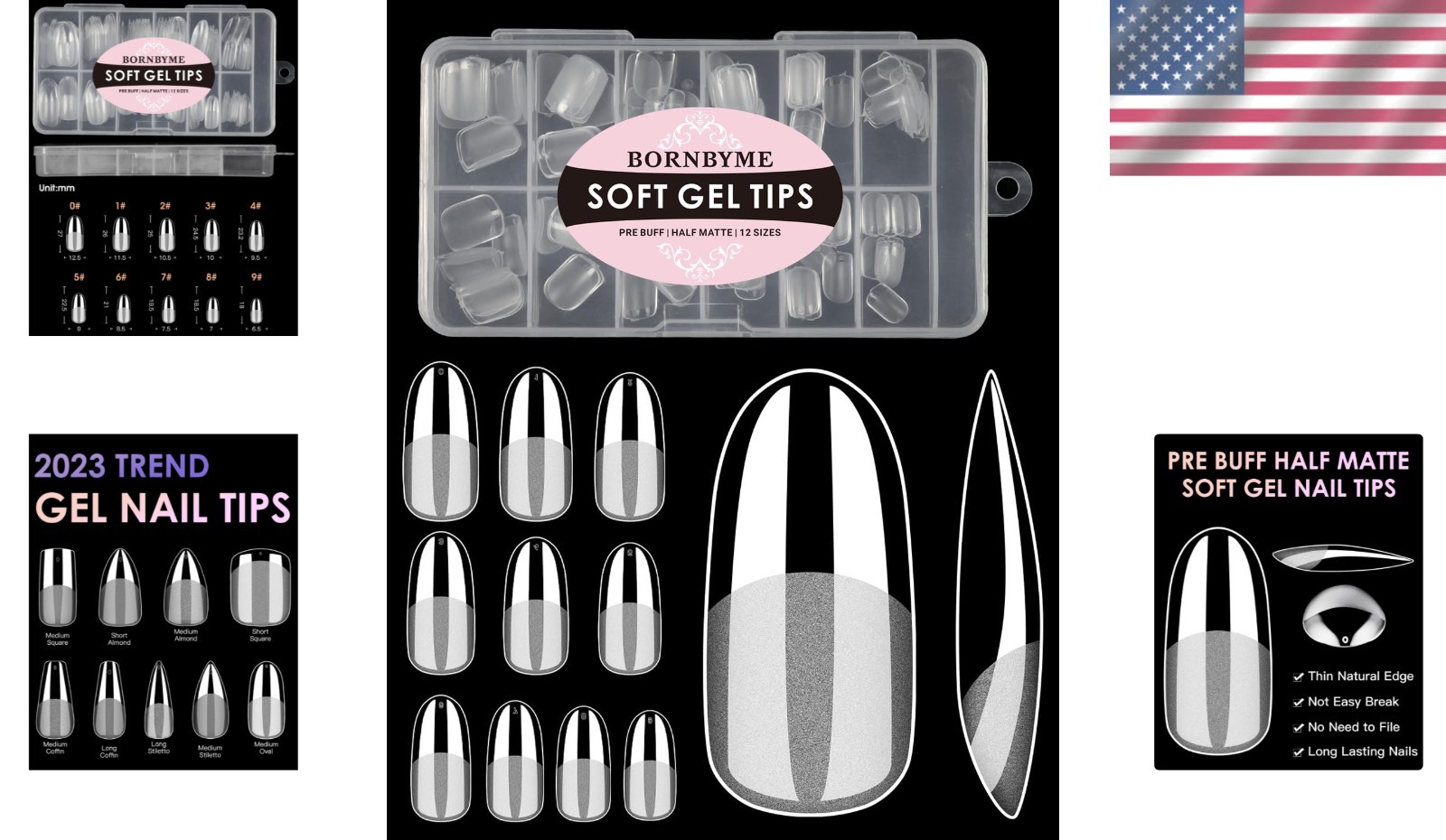 Durable 120PCS Half Matte Nail Extension Tips – No Crease, Pre-Shaped Design