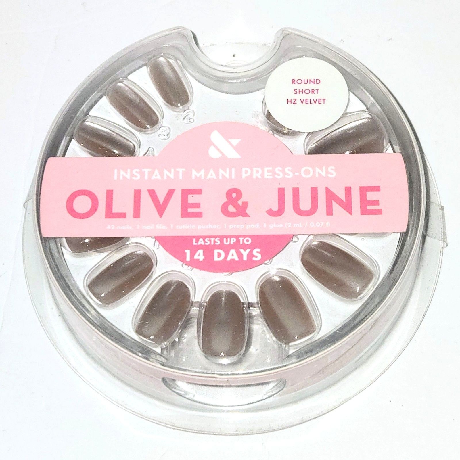 OLIVE & JUNE PRESS-ON NAILS Instant Mani HZ Velvet Shade Short Round Shape NEW