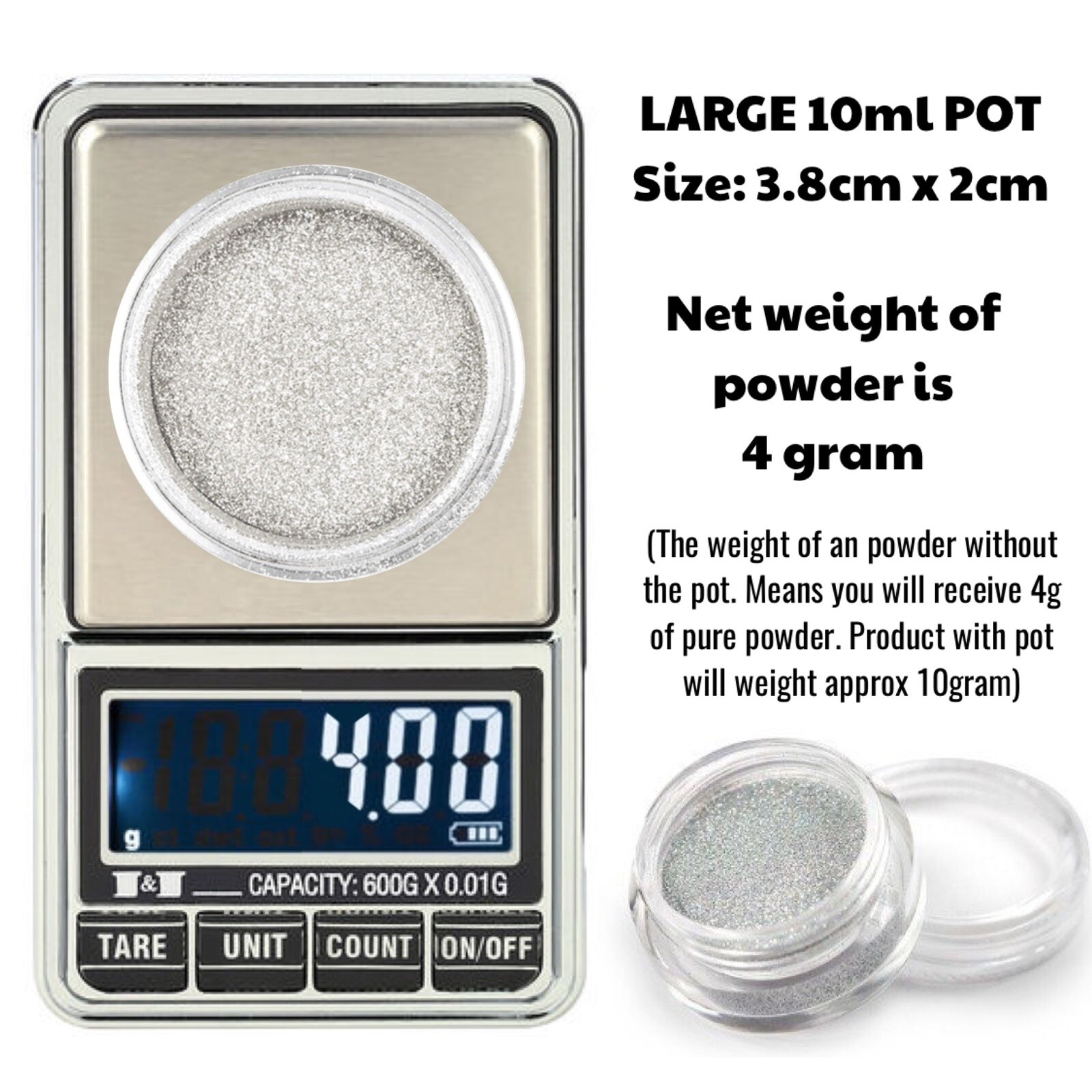 Mirror Chrome Nail Powder 10ml Pot 4g Shiny Metallic Effect DIY Wholesale Nails