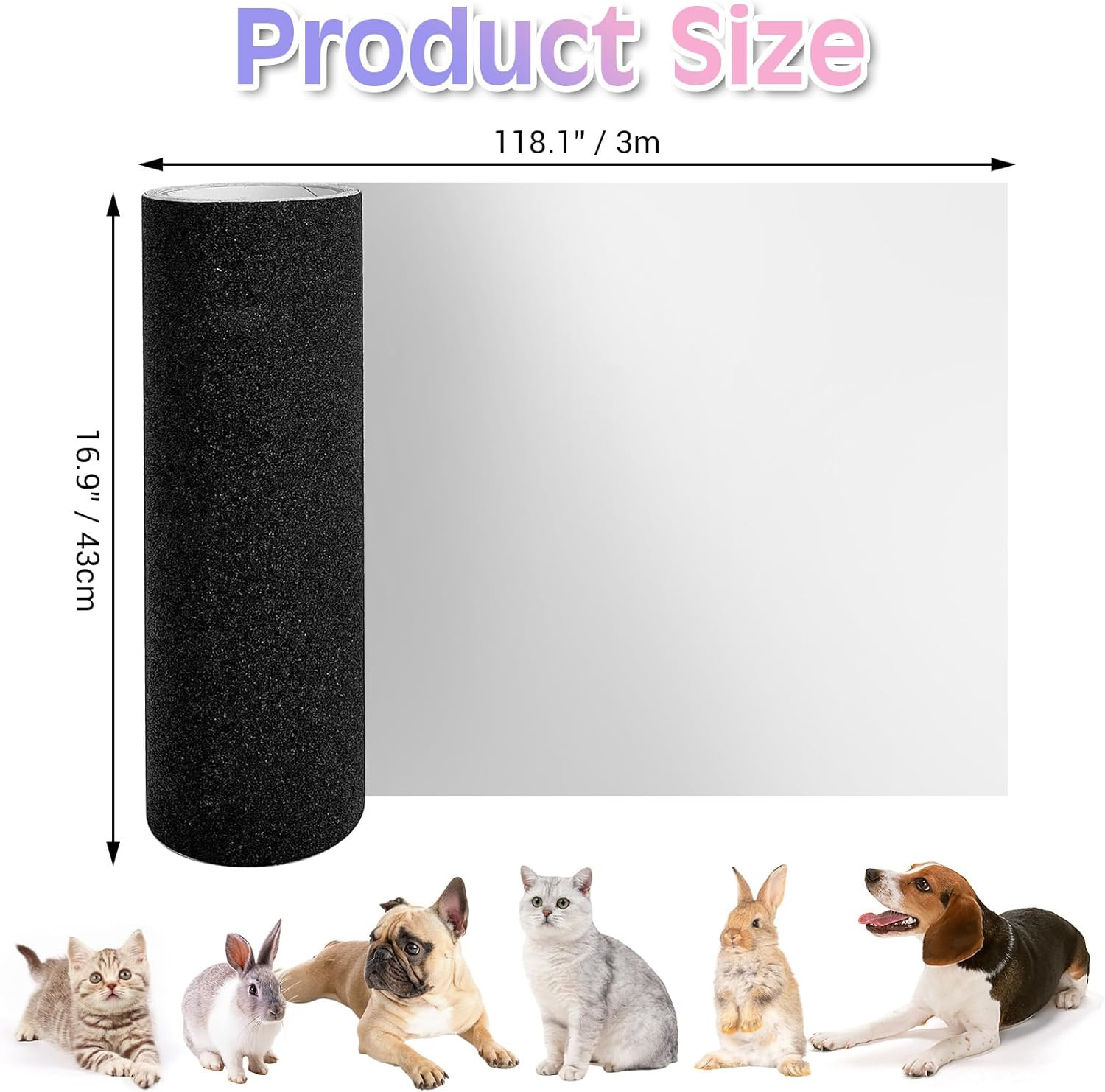Self-Adhesive Dog Nail File and Cat Scratch Board Replacement Sandpaper 17″x10
