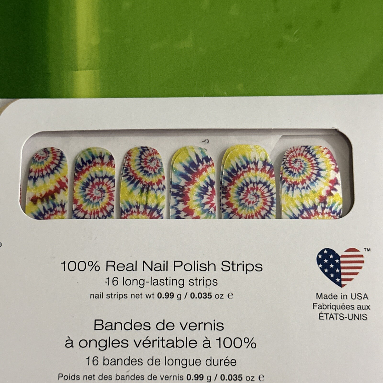 Color Street Real Nail Polish Strips Easy Peel & Apply Tie-Dye Wanna Peace of Me