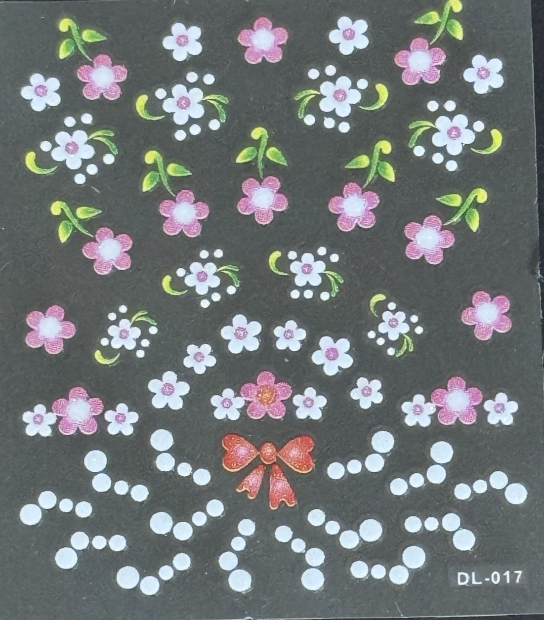 3D Nail Art Mini Flower, Heart, Bows Adhesive Stickers Floral Decals Transfers
