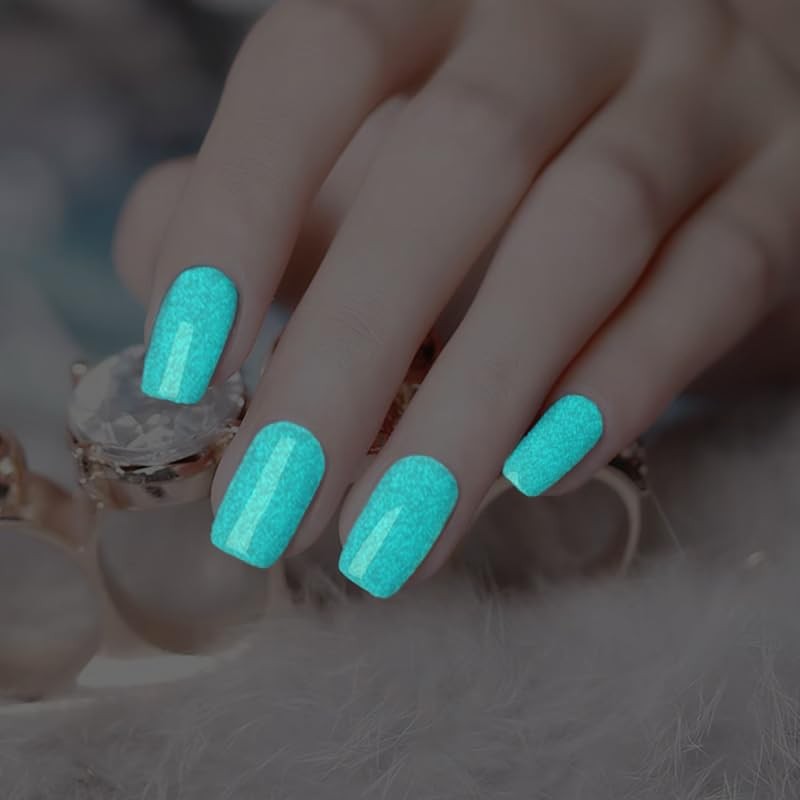 12 Sheets Luminous Solid Nail Polish Strips with File – Self-Adhesive Glow in…