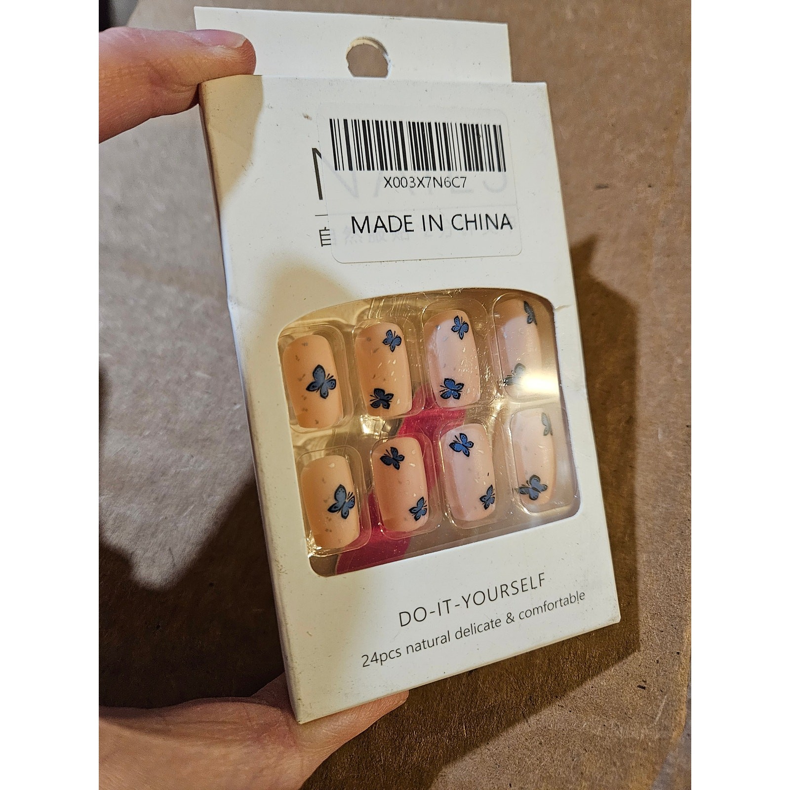 Boutique Blue Butterfly Press-On Nails ~ DIY ~ Natural Delicate Comfortable