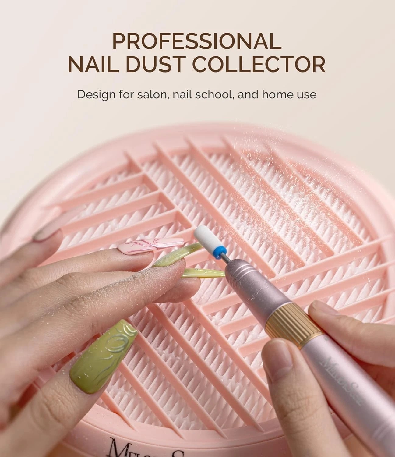 MelodySusie HPro H Series Nail Dust Collector Pink for Nail Art Acrylics Gels.