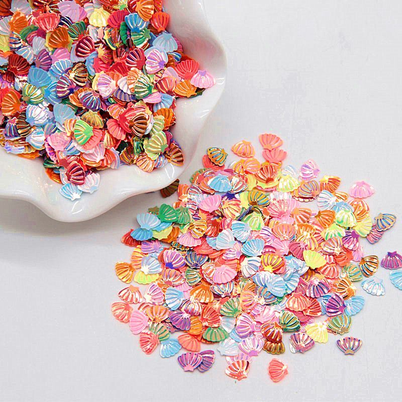 Sea shell Sequins – 7mm PVC Loose Sequin Glitter Paillettes Nail Art Manicure