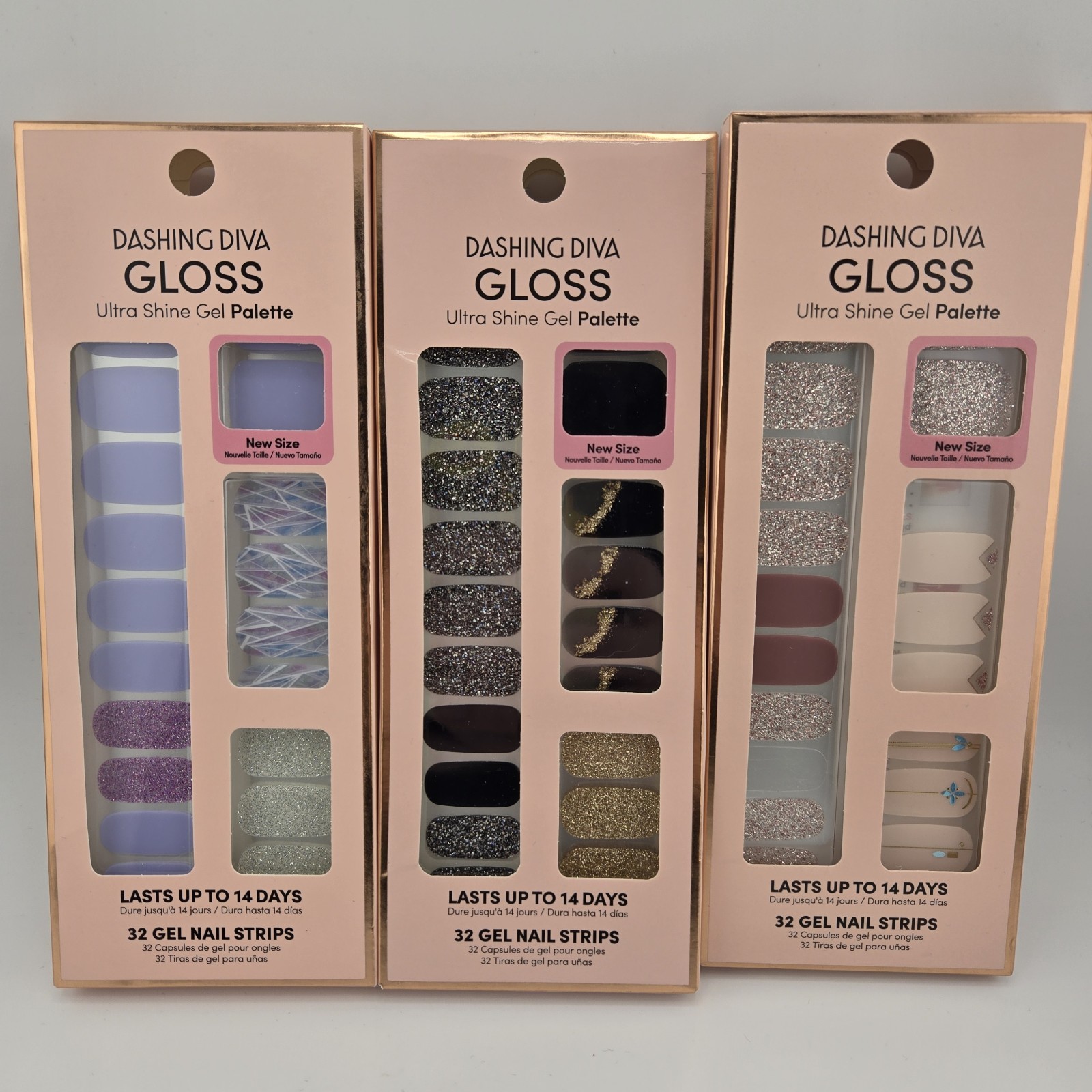 Lot Of 3 Dashing Diva Gloss Ultra Shine Gel Nail Palette