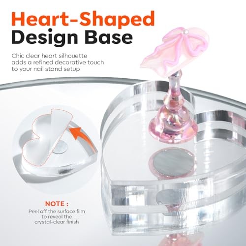 Magnetic Nail Stand Kit Aurora Pink Heart Bases 10 Holders 200 Tabs