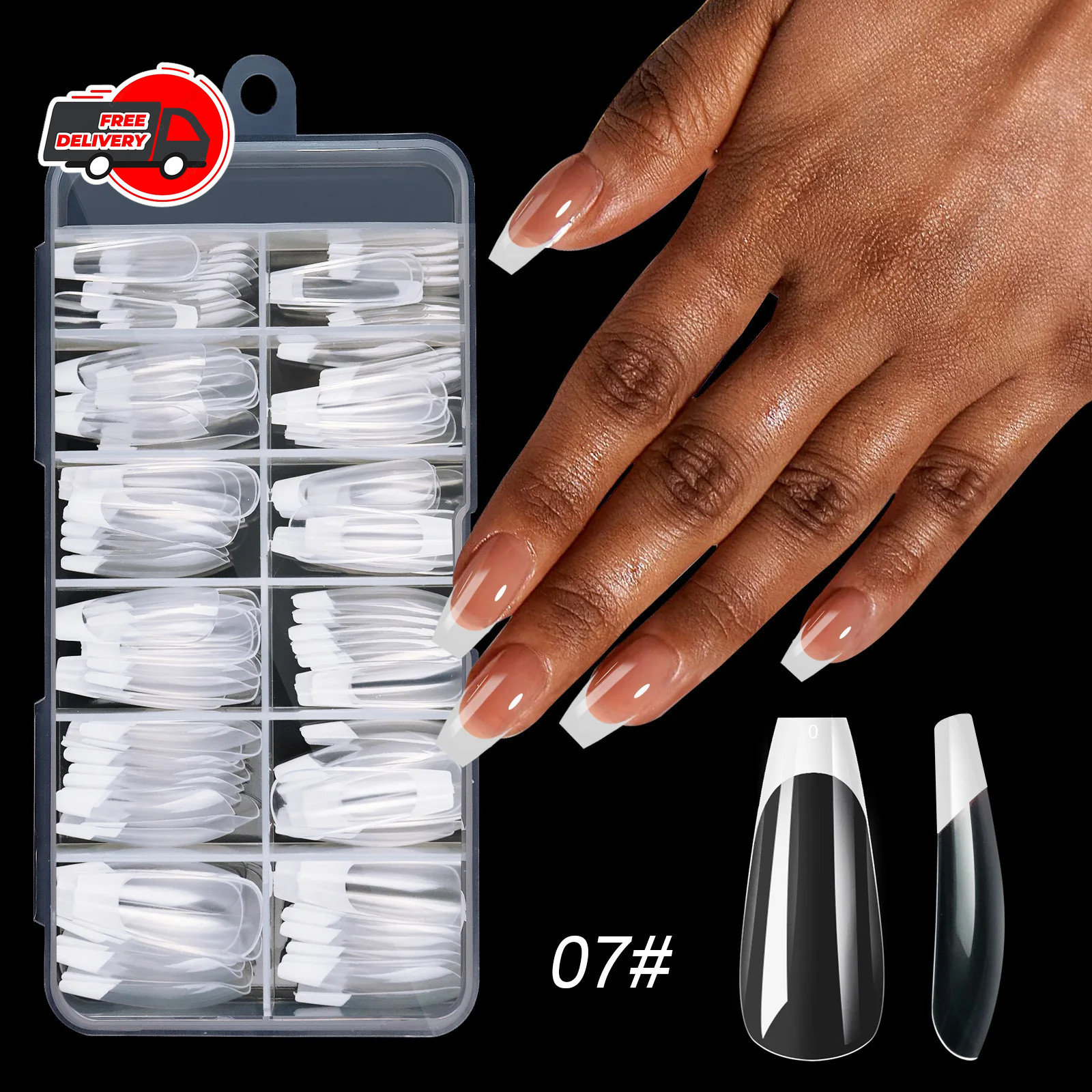 120Pcs False Nail Tips Short French Half Cover Artificial Acrylic Nails Clear