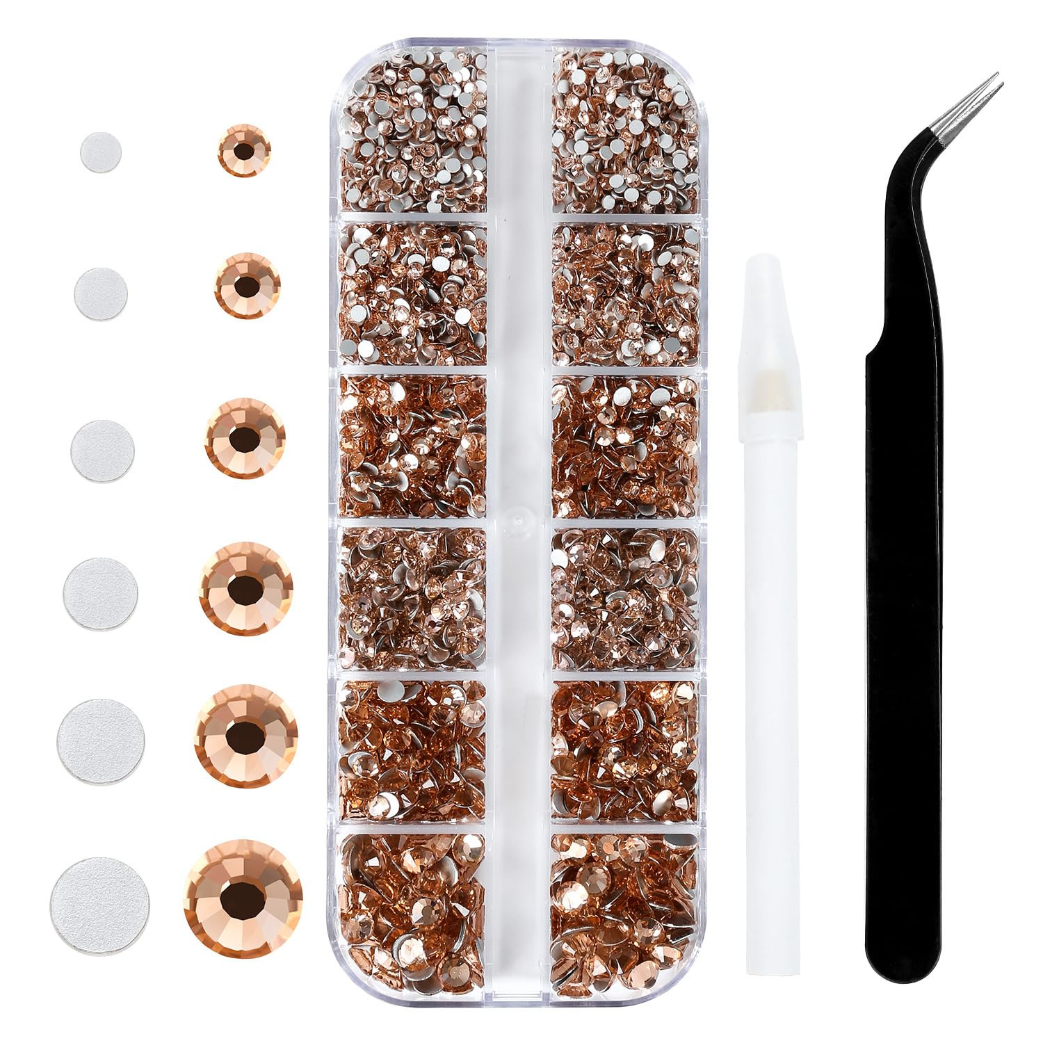 Black Diamond Glass Flatback Rhinestones for Nails, Crafts & Clothes – 4240PCS 6