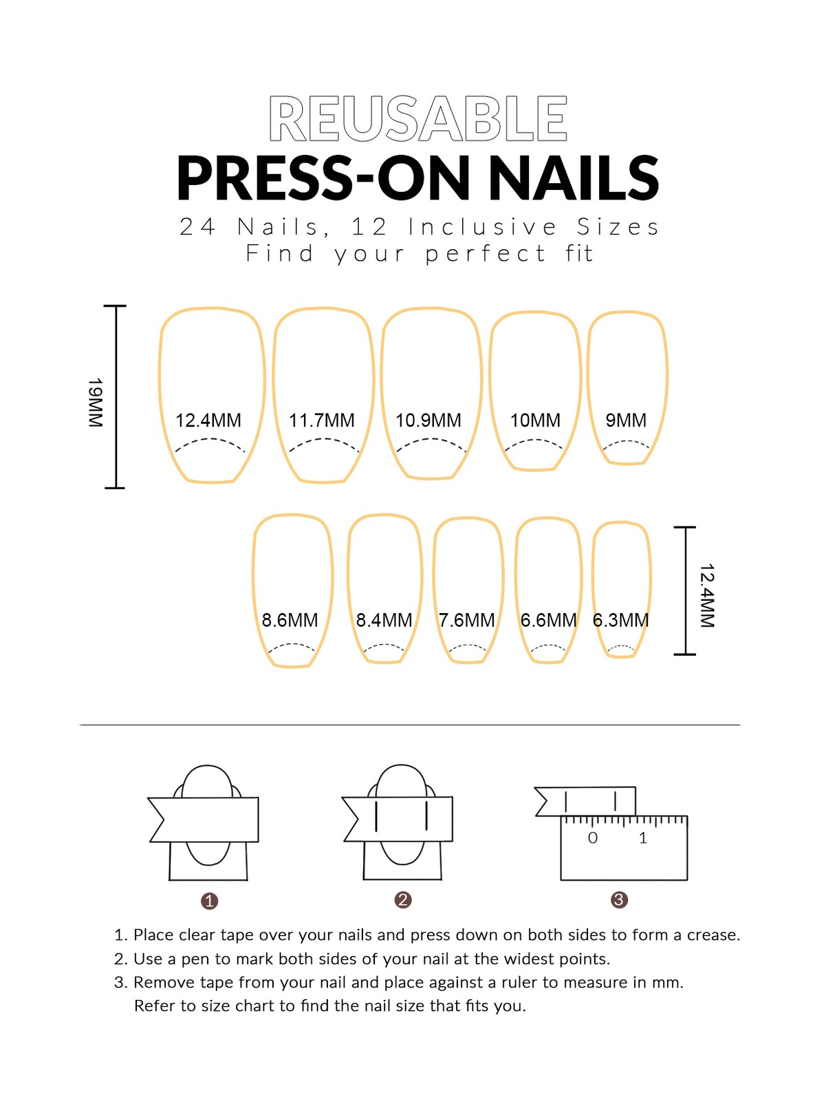 10 Pcs Colorful Coffin Press on Fake Nail with Moon Star Decor,Medium False Nail