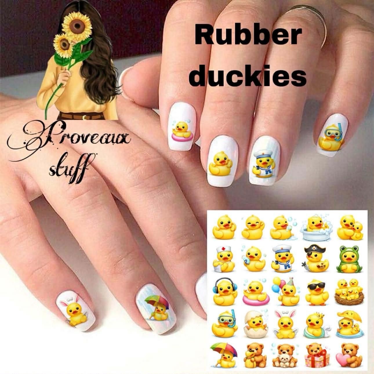 Rubber Ducks Waterslide Nail Art Decals Set Of 50 Instructions Bonus SP
