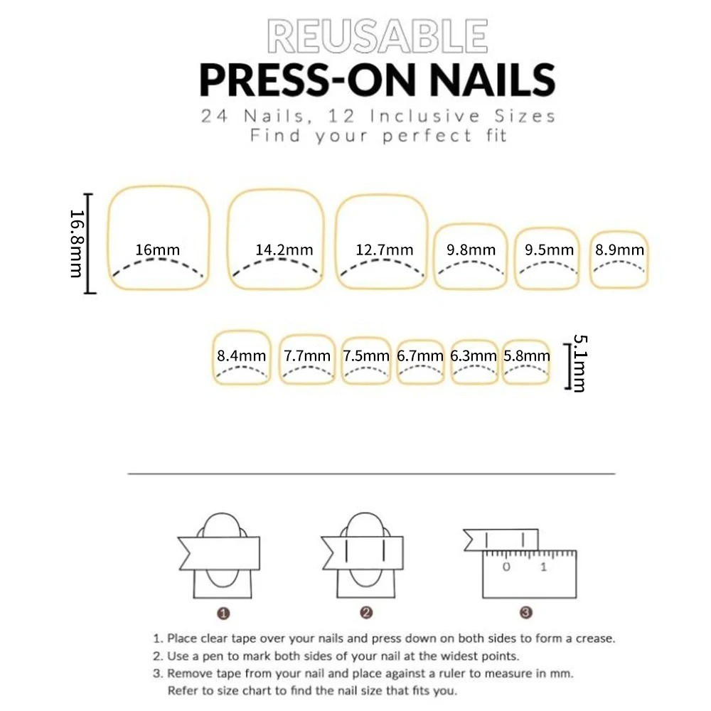 French Press On Toenails – 120 Pcs Square Full Cover Tips for Women