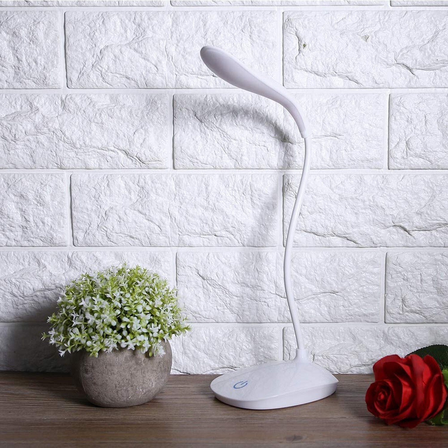 USB Charging Table Lamp with Flexible Neck, 3 Levels Dimmable LED Desk Light …