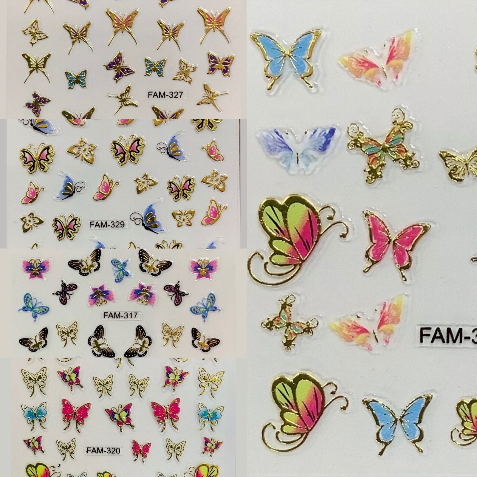 Nail Stickers 5 Sheet LOT FREE Shipping + Buy 2 get Extra Stickers Random Design