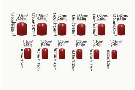 24 Pieces Press-On Nails – SHORT Square Glossy -Nude w/Leaves in Top Corner