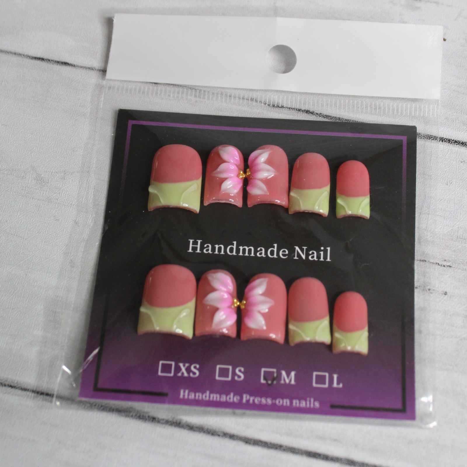 Handmade Press on Nails Size M 10 Piece Set