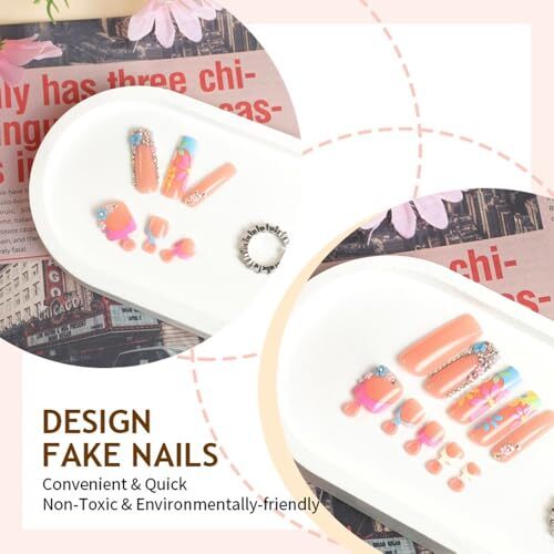 Square Press on Nails Long & Press on Toenails 1 Fl Oz (Pack of 1) Style-24