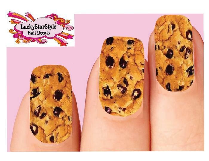 Waterslide Full Nail Decals Set of 10 – Chocolate Chip Cookie