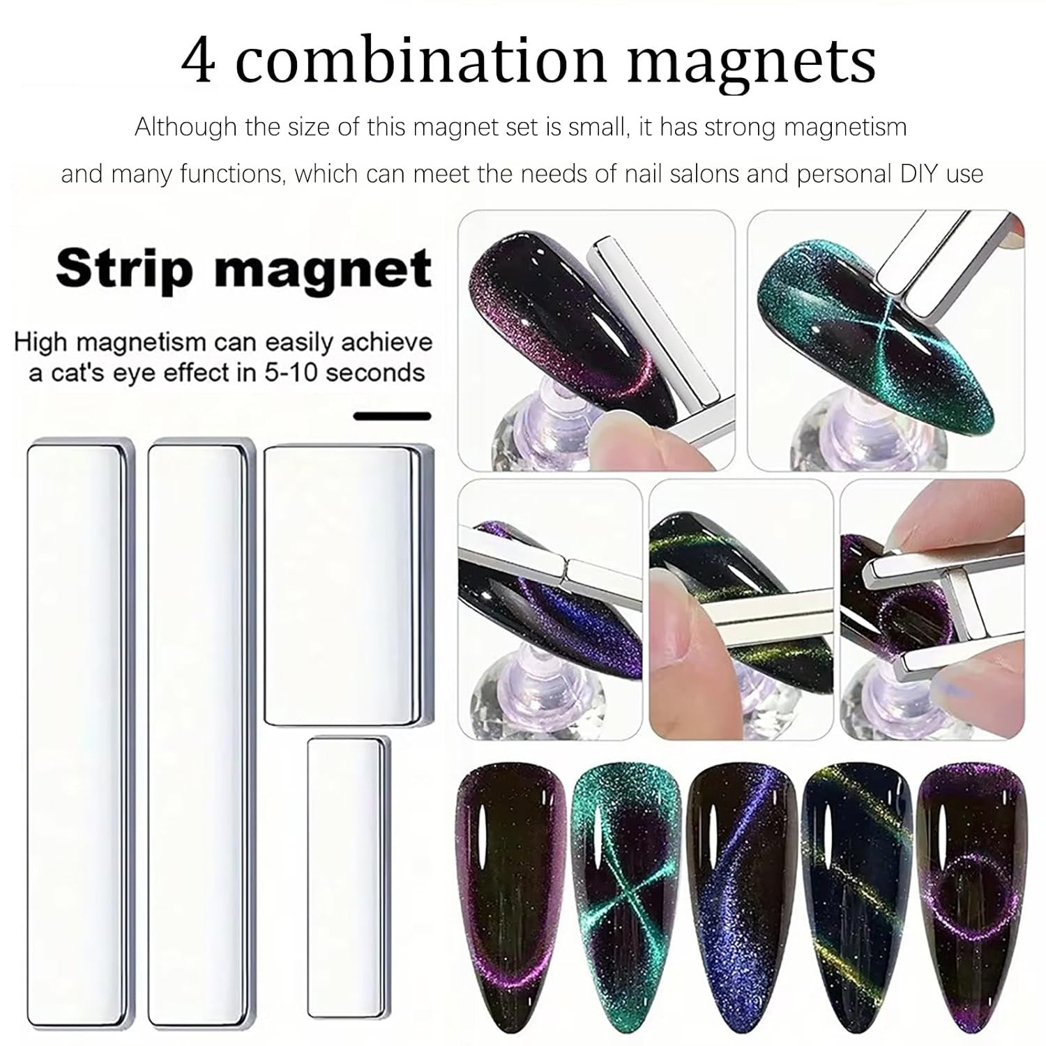 38Pcs Cat Eye Nail Magnet Tool Set, Strong Magnetic Cat Eye Gel Nail Polish Magn