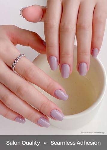 Semi Cured Gel Nail Strips () – Purple, Solid, Works with Any N Cream Lavender
