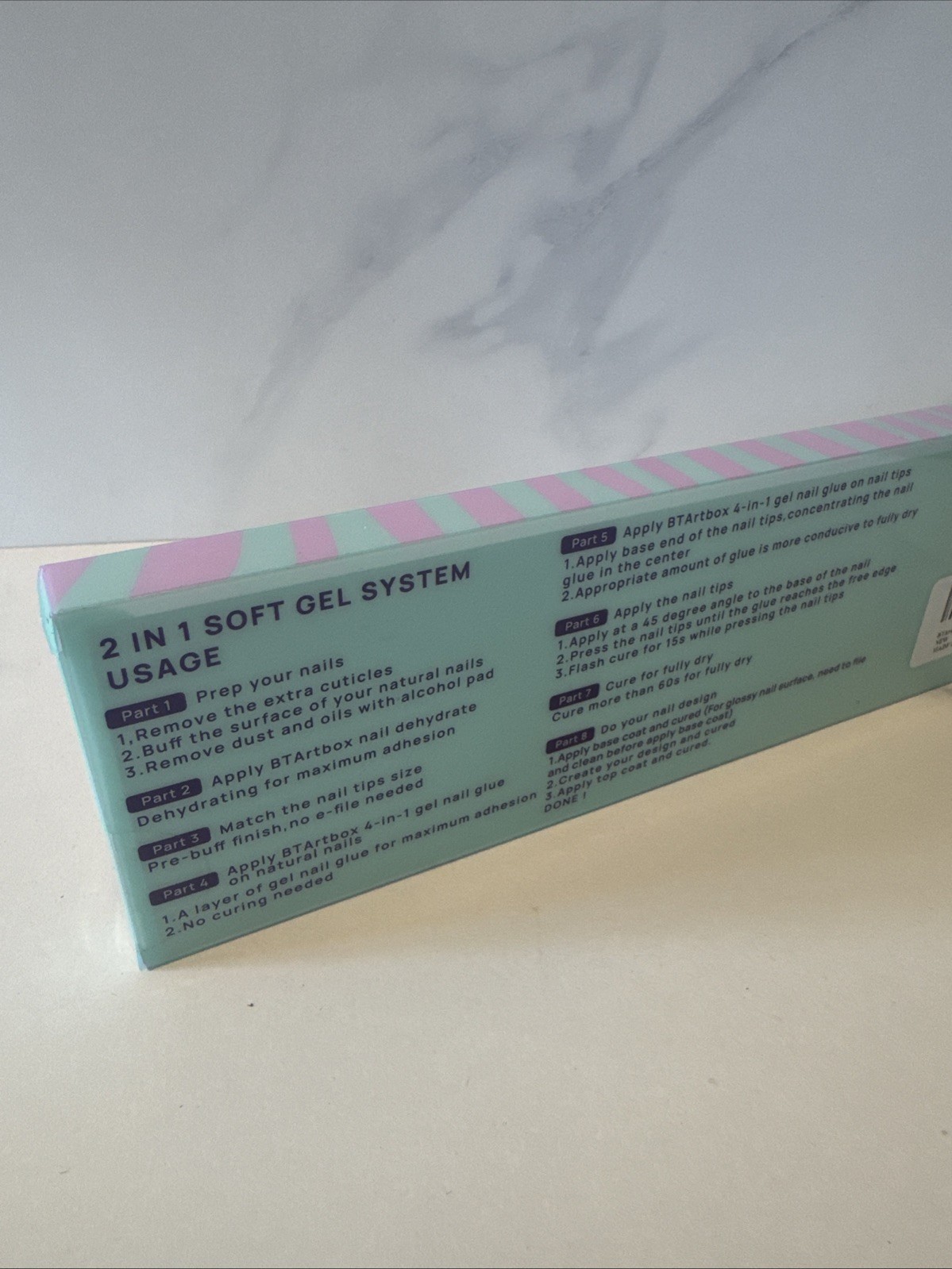 BTArtbox Nails X-Coat Tips 2 In 1 Soft Gel System Natural Series 150 Pc 15 Sizes