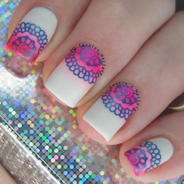 Nail Art Stamp Template Arabesque Flower Design Image Stamper Scraper Kit BP 98