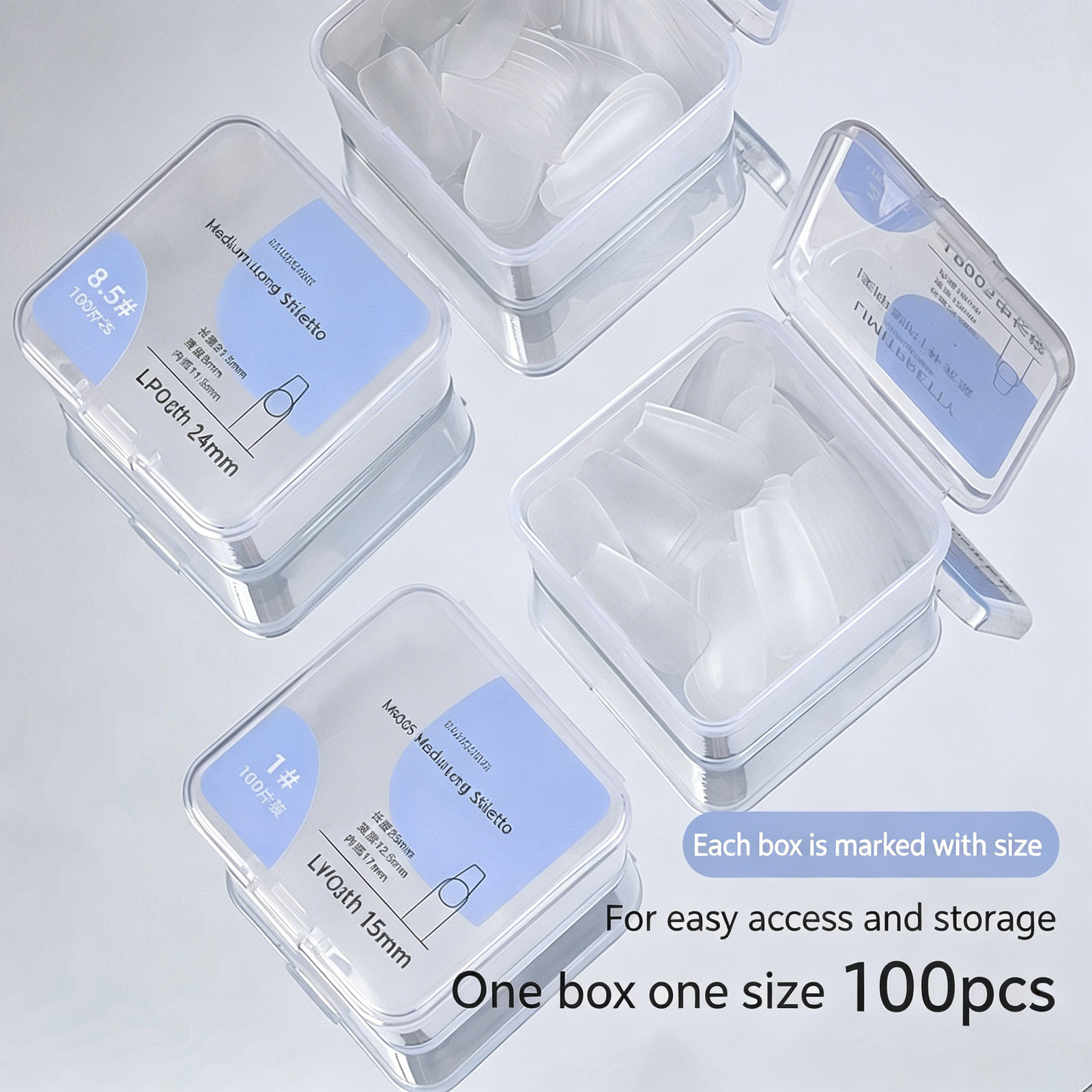 Refill Nail Tips for Press-On Nails, Non-File Full Cover & Half Cover Custom Man