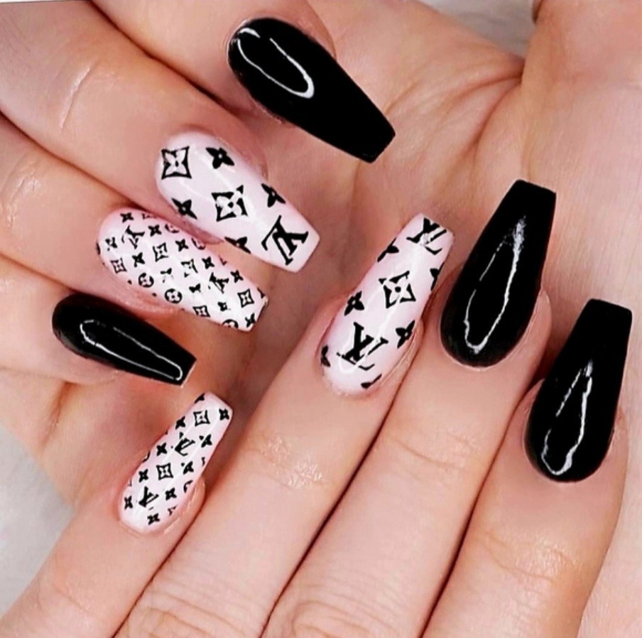NWT NAIL ART DESIGN SELF-SEAL STICKERS N°23 BLACK/BRIGHT COLORS!