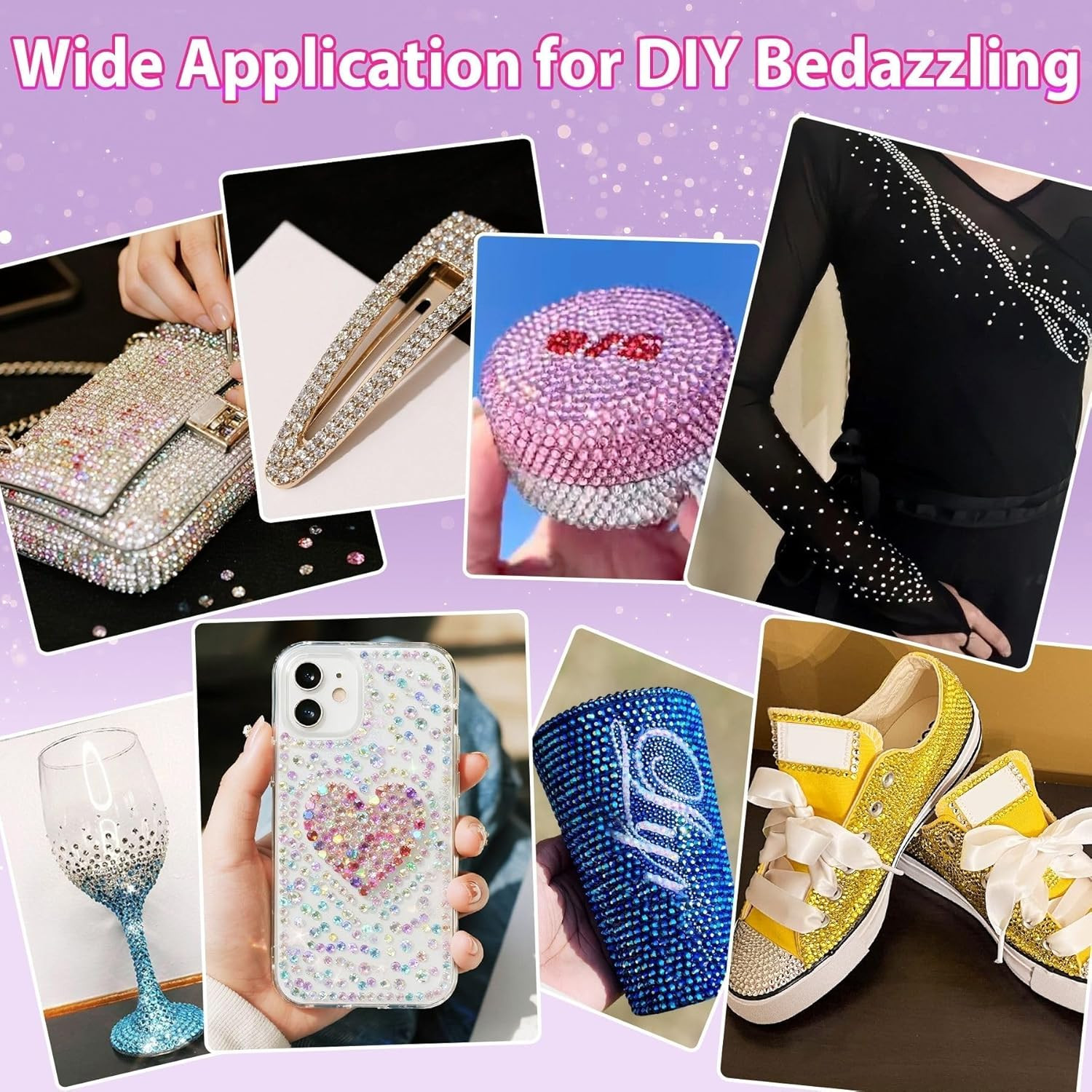 42000Pcs 32 Colors Jelly Resin Rhinestones for Bedazzling Kit, 3mm Multicolor Fl
