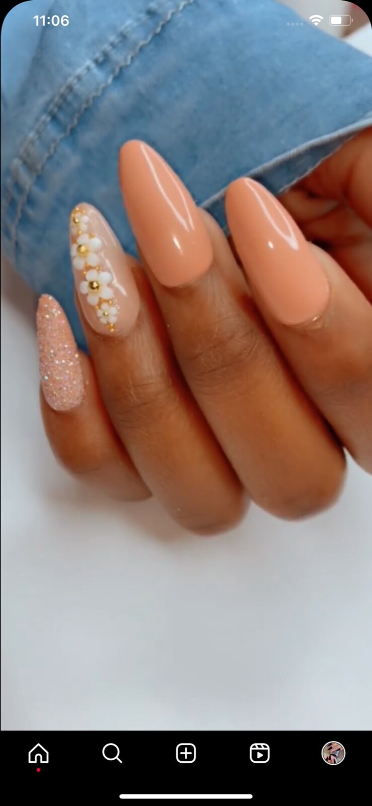 Handmade Acrylic Press on Nails ,Medium Oval Nails , Casual Nails.