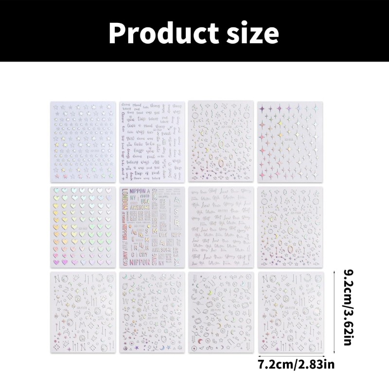 12pcs Colorful Nail Wraps Offering Comfort and Styles Manicure For Any Event