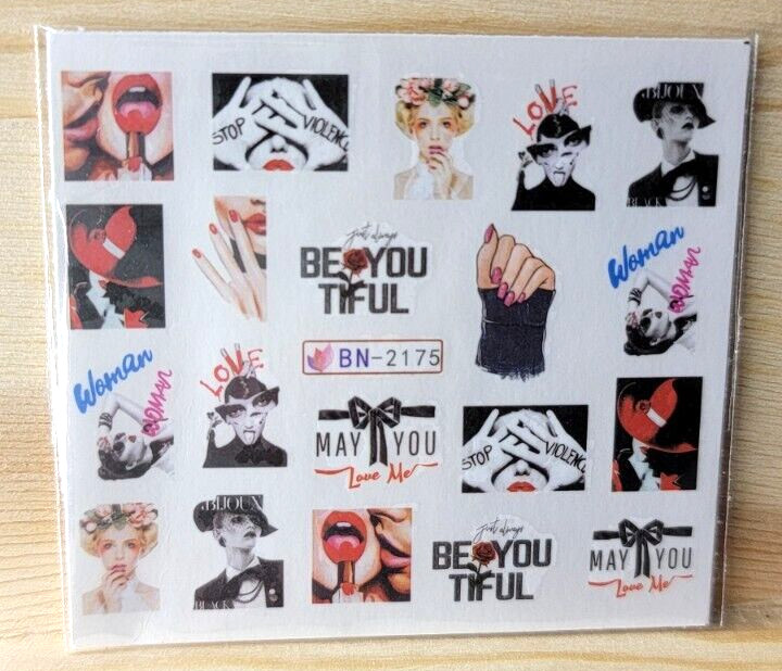 Nail Art Decal Stickers – Girl Power – BN-2175 ***Ships fast from the U.S.