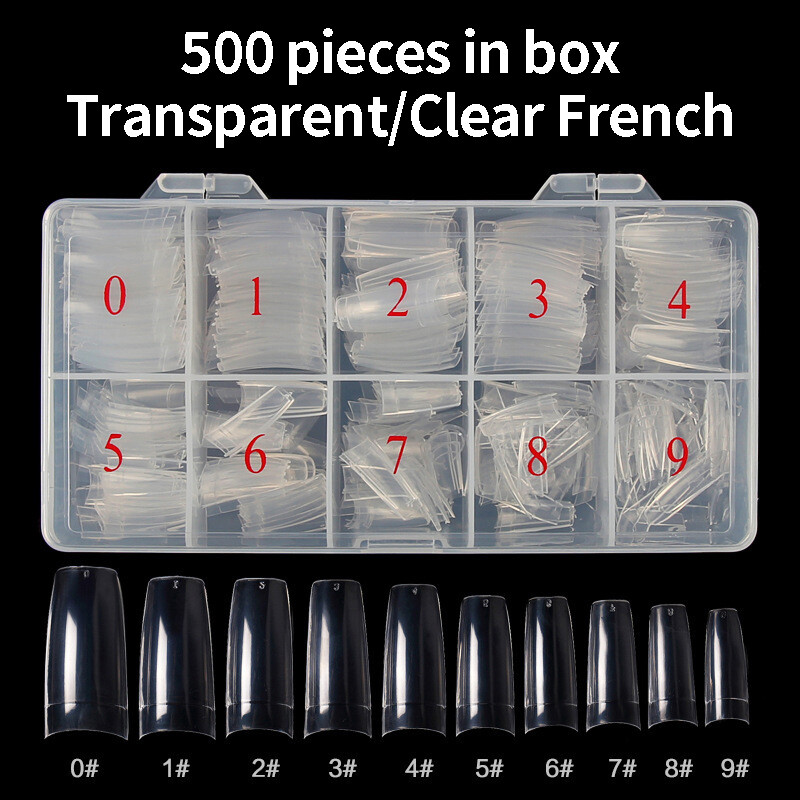 500pc Nail Tip sets Clear or Natural